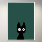 Black cat looking Poster