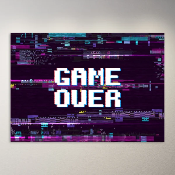 Game Over Vaporwave Poster | Cyberpunk Poster