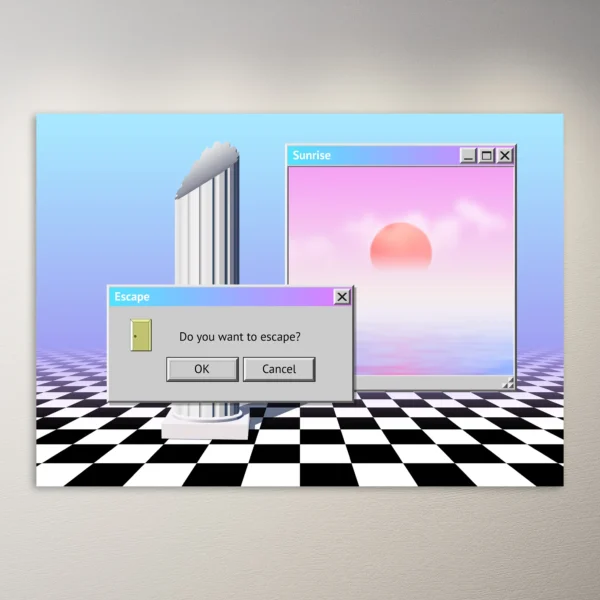 Do you want to escape? Vaporwave Poster